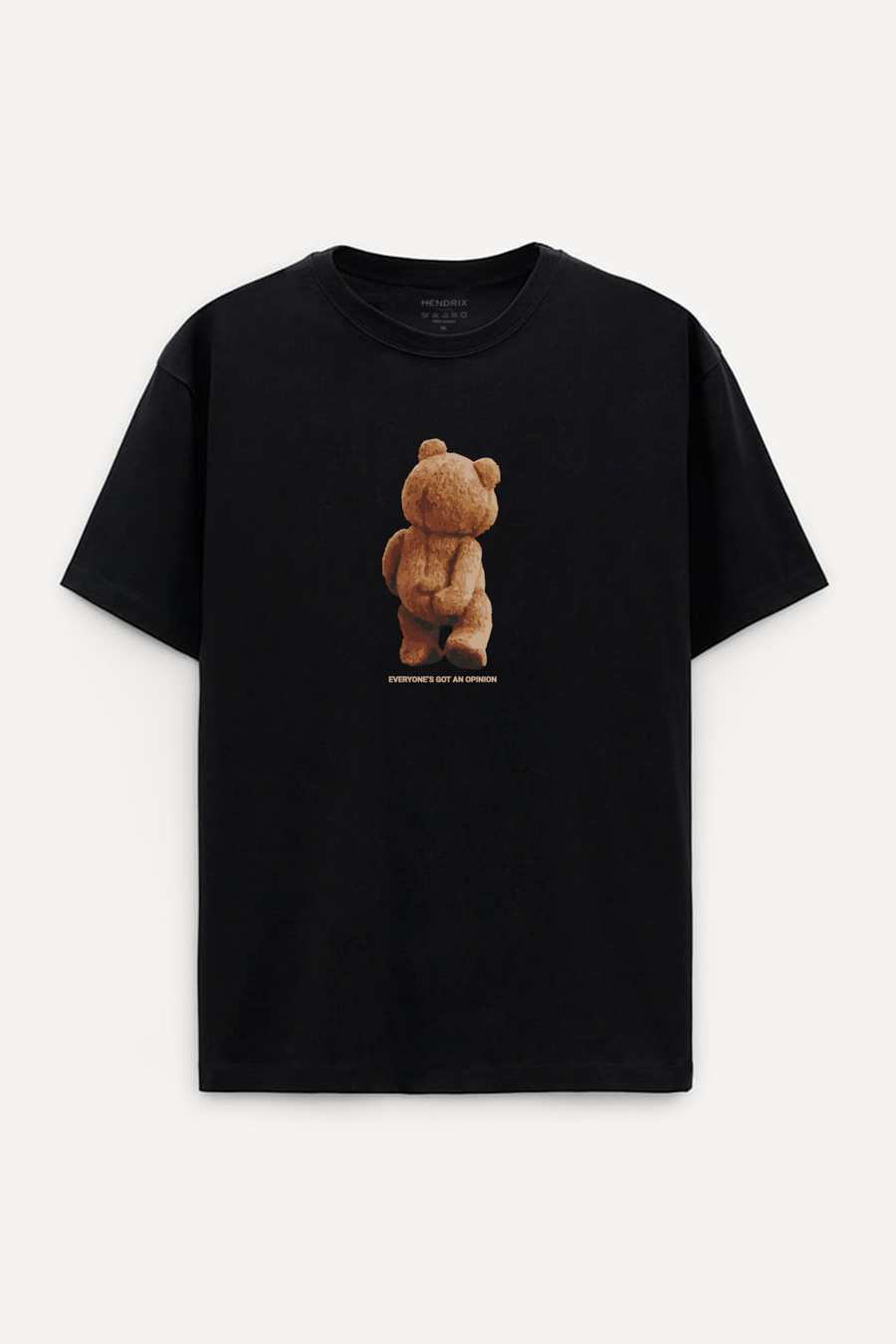 T-shirt in Black Color with Teddy’s Opinion Print – Hedrix